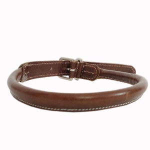 Shwaan |Leather Round Dog Collar|Rolled Leather Dog Collar | Pet Collar |Christmas Day Gift