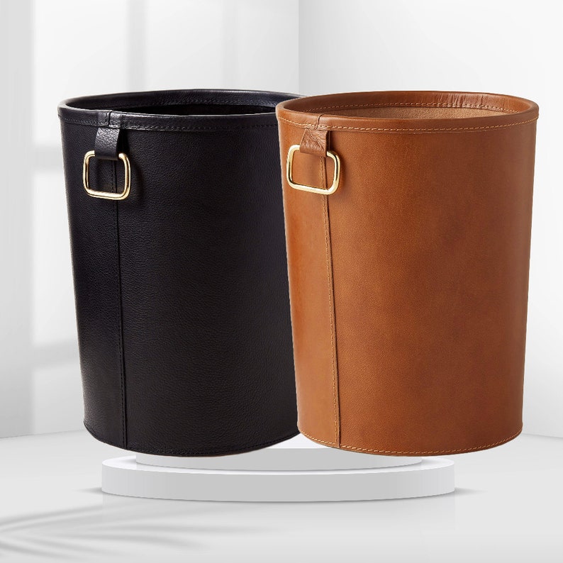 Trash Can With Lid, Garbage Can With Push Button, Narrow Modern Waste - View #4