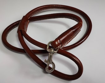 Shwaan Leather Dog Leash, Rolled Round Leather Dog Lead Western Pet Leash Many Sizes XL to Small Easter Gift