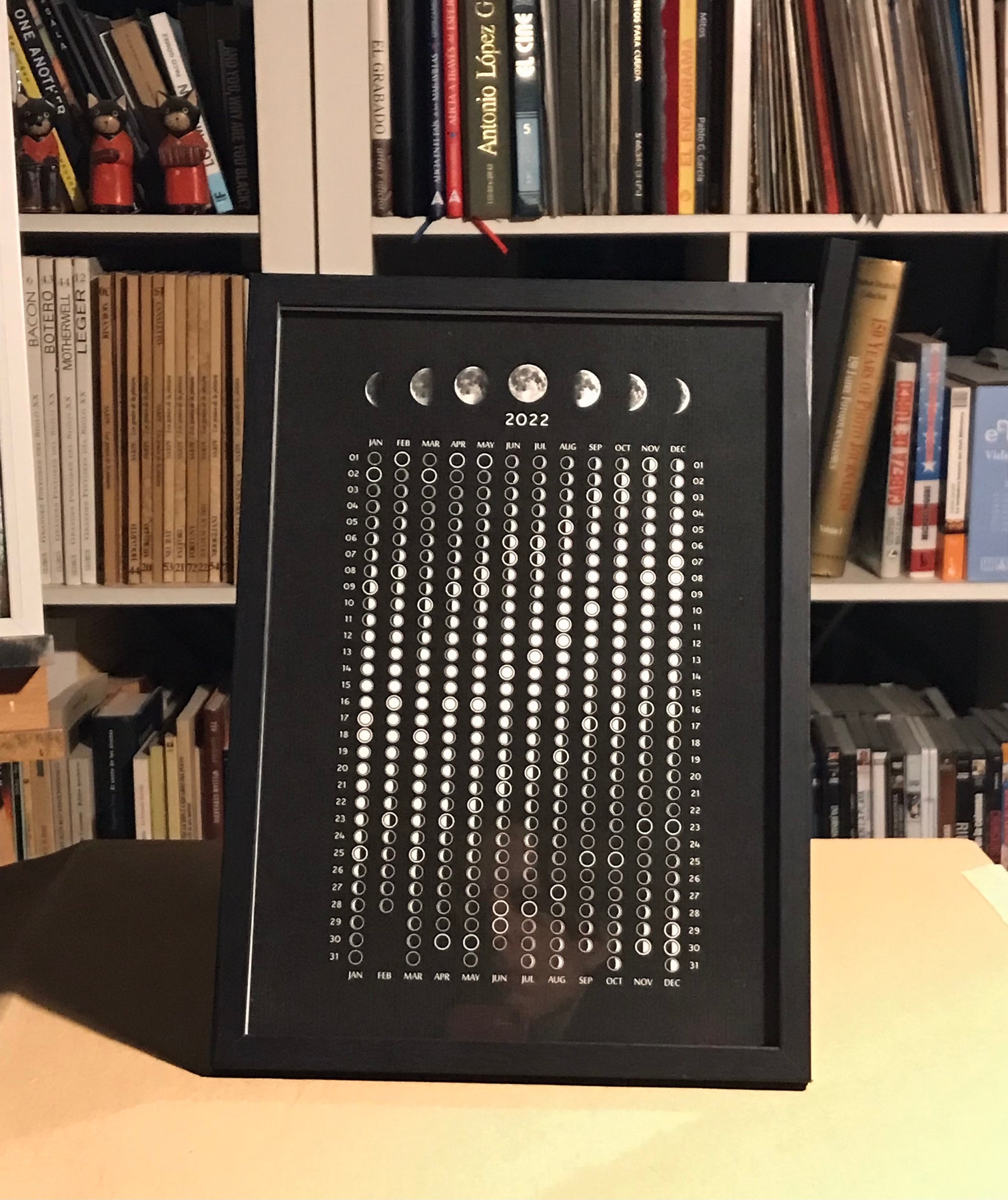 2023 Lunar Calendar / Moon Phases Chart Black and White - Etsy