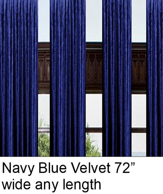 Extra Wide Blackout Curtains Navy Blue Velvet Curtains Etsy