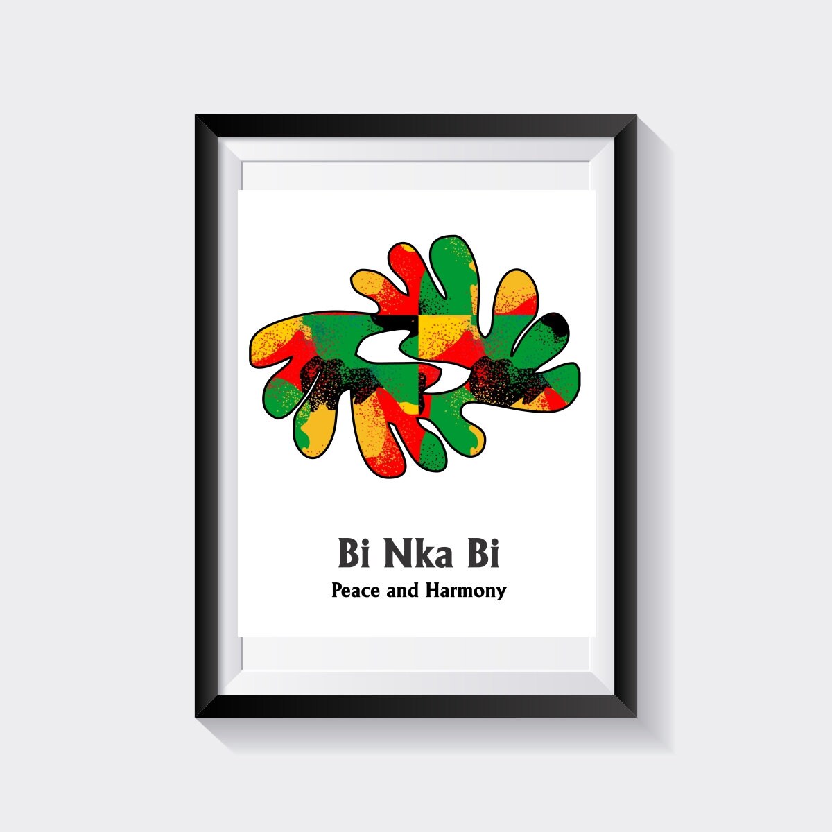 African Wall Art | Adinkra Wall Art | Bi Nka Bi | Peace and Harmony | Wall Decor | Colorful Print