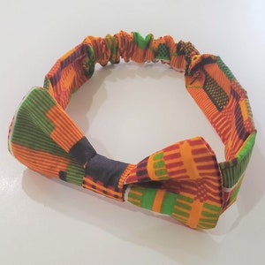Orange Kente Children&#39;s Headband | Newborn Headband | Toddler Headband