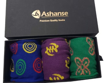 Dress Socks | Men&#39;s Socks | Gifts | Colorful Socks | Adinkra Symbols
