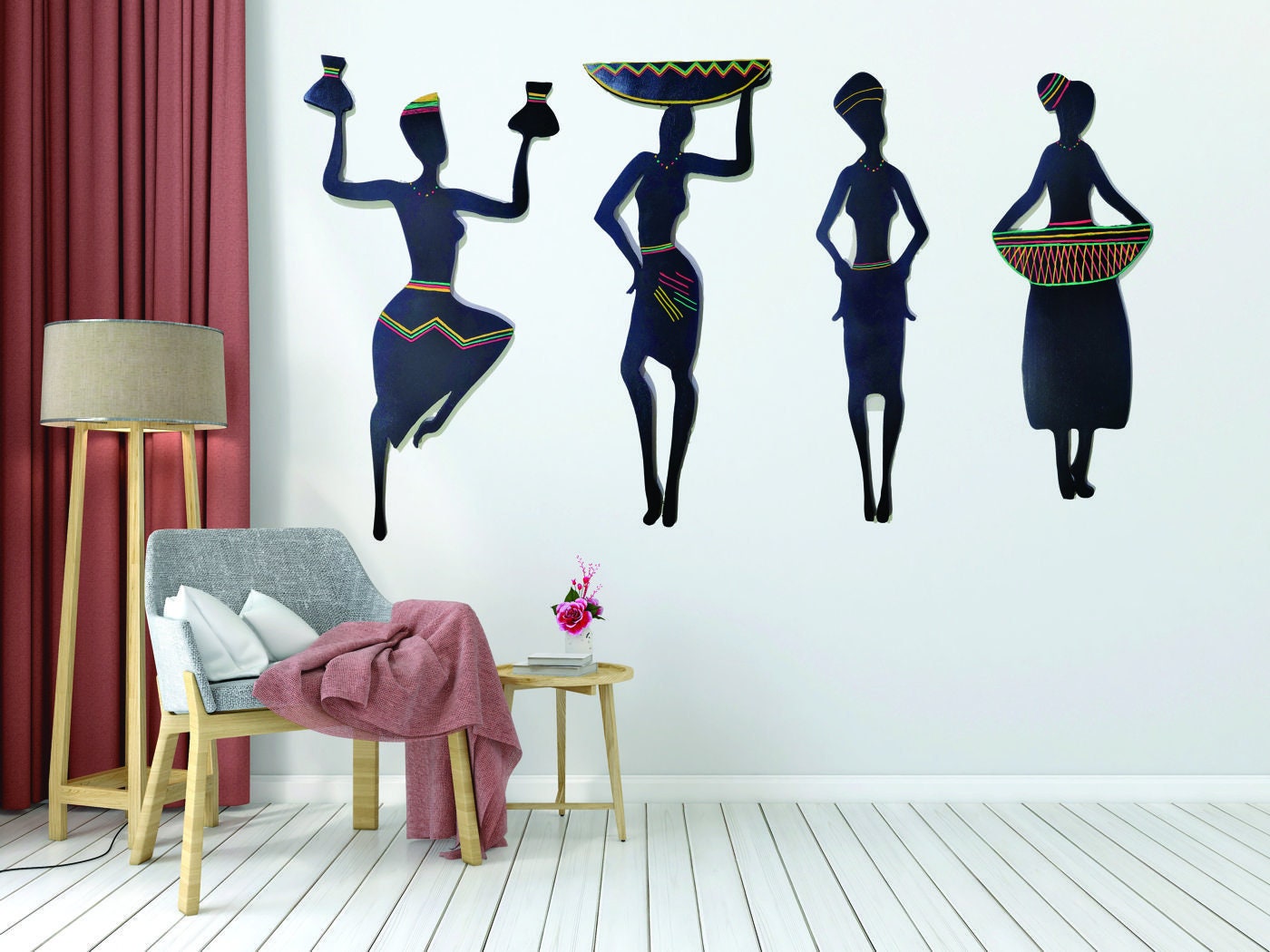 African Woman Wall Art Set for Home Decor Wooden Wall Art Etsy Ireland