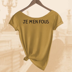 Je M'en Fous Shirt. Paris Shirt. Women's Off  Shoulder Slouchy Top. Also in Unisex. Buy any 2 and get a 3rd Shirt FREE!!