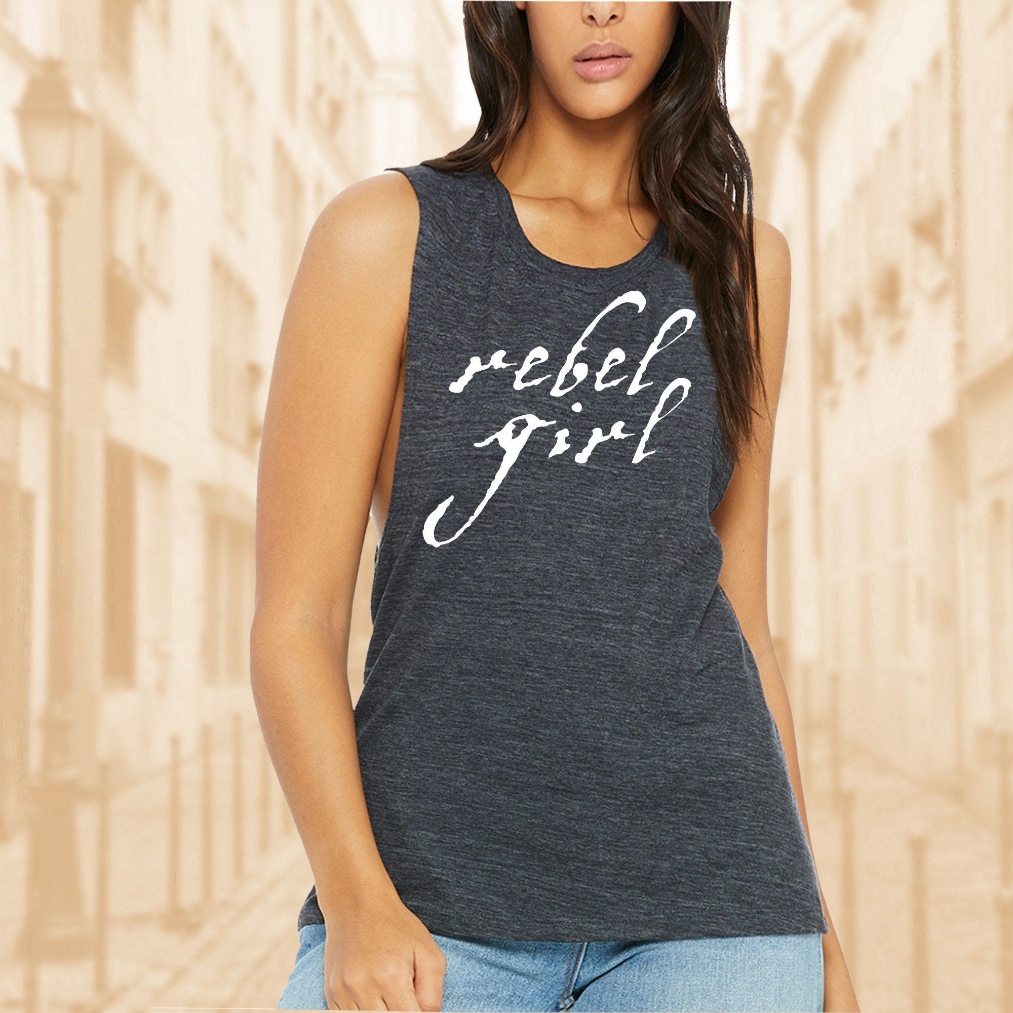 Square Neck Medium Length Tank Top with Built-in Bra – Wild Child & Rebel  Soul Boutique