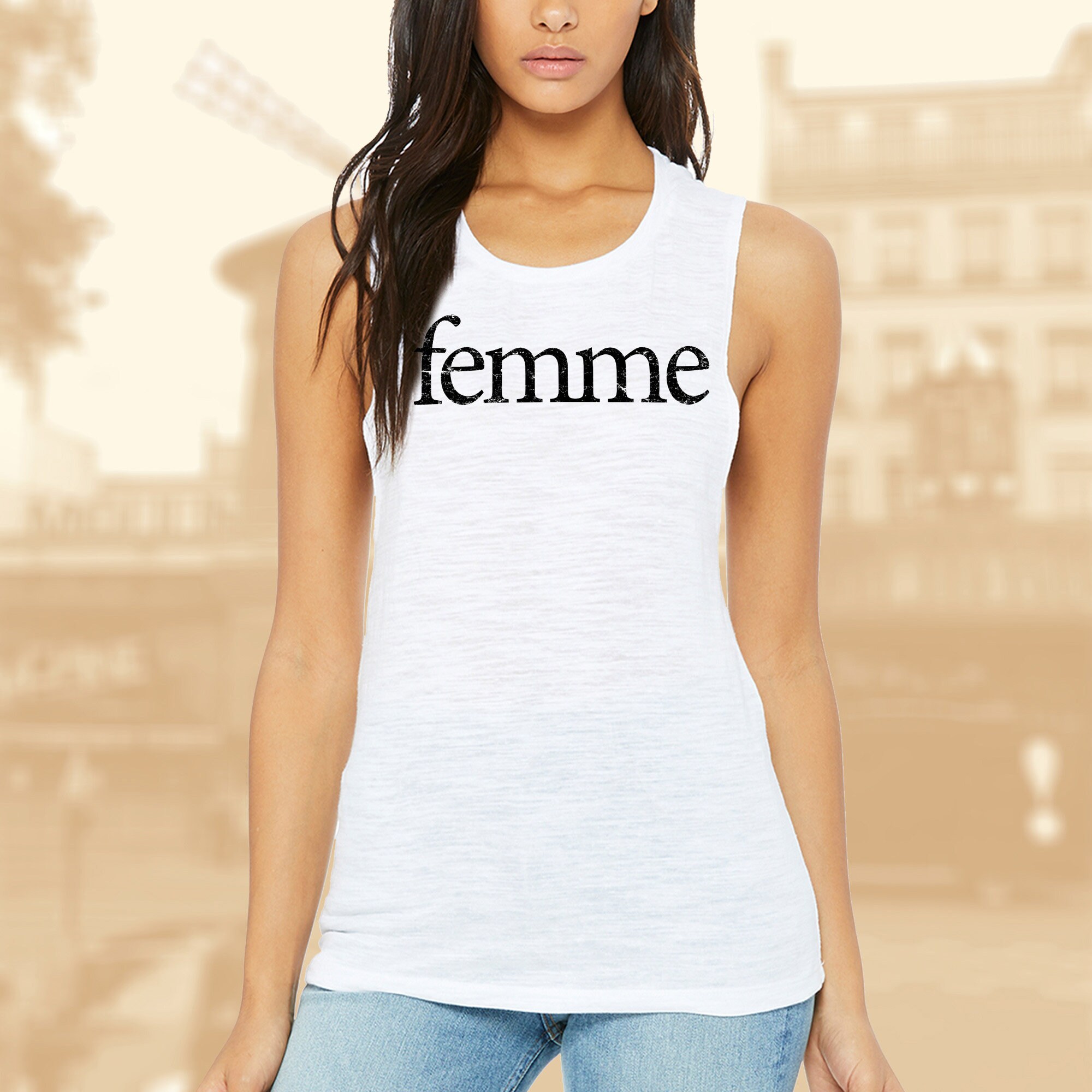 Femme Shirt Women's Muscle Tank. French 