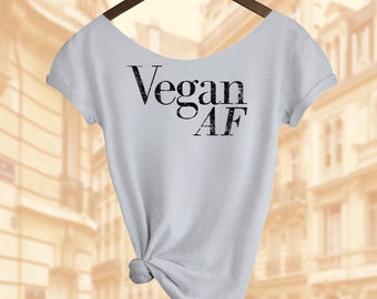 Vegan AF. Donna Off Shoulder Slouchy Top. Acquista qualsiasi 2 camicie o top e ottenere una terza camicia GRATIS !!