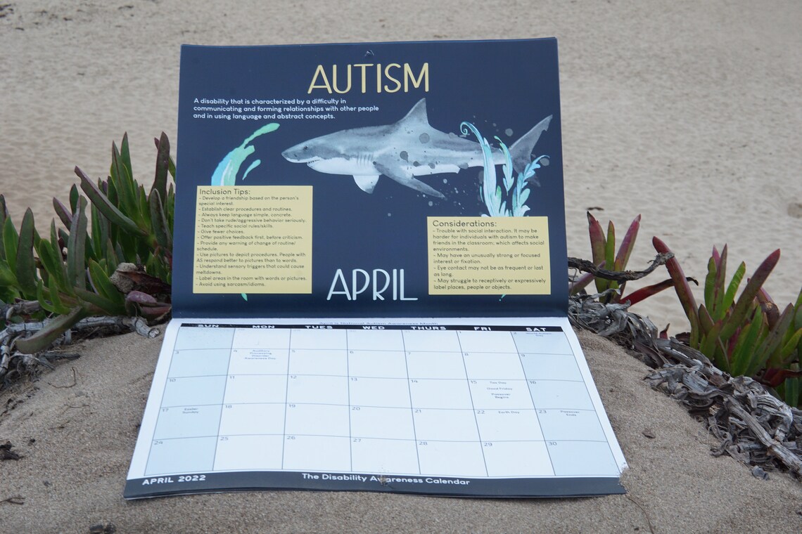 Disability Awareness Calendar School Year Sept Aug 2022 | Etsy