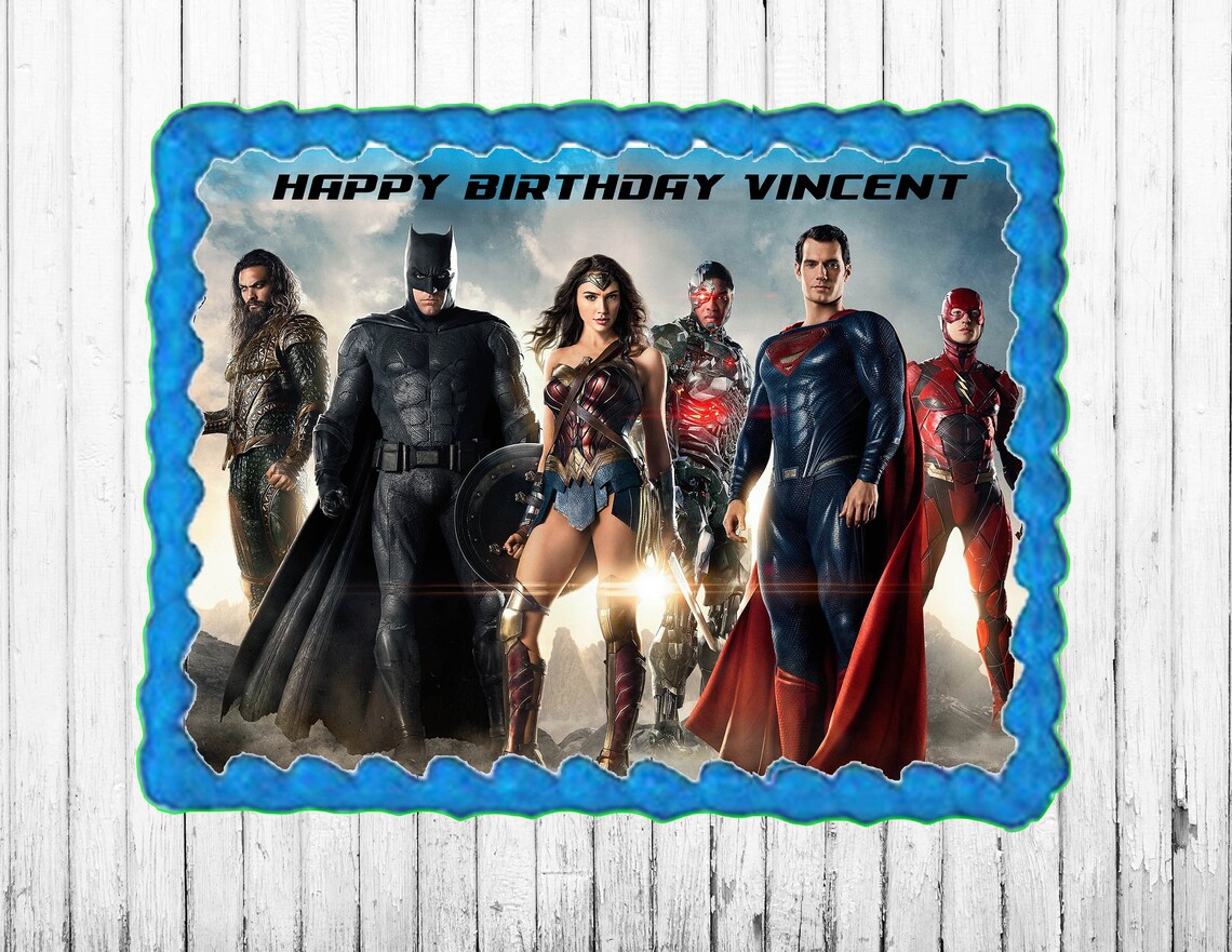 Justice League Edible Cake Topper/Icing Sheet Etsy