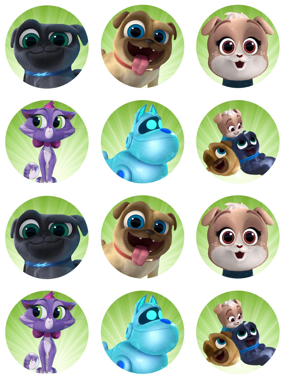 Puppy Dog Pals Edible Cupcake Topper/Icing Sheet | Etsy