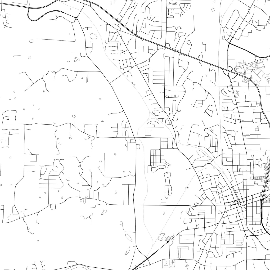 Cartersville Map Print Cartersville Map Poster Wall Art Ga Etsy