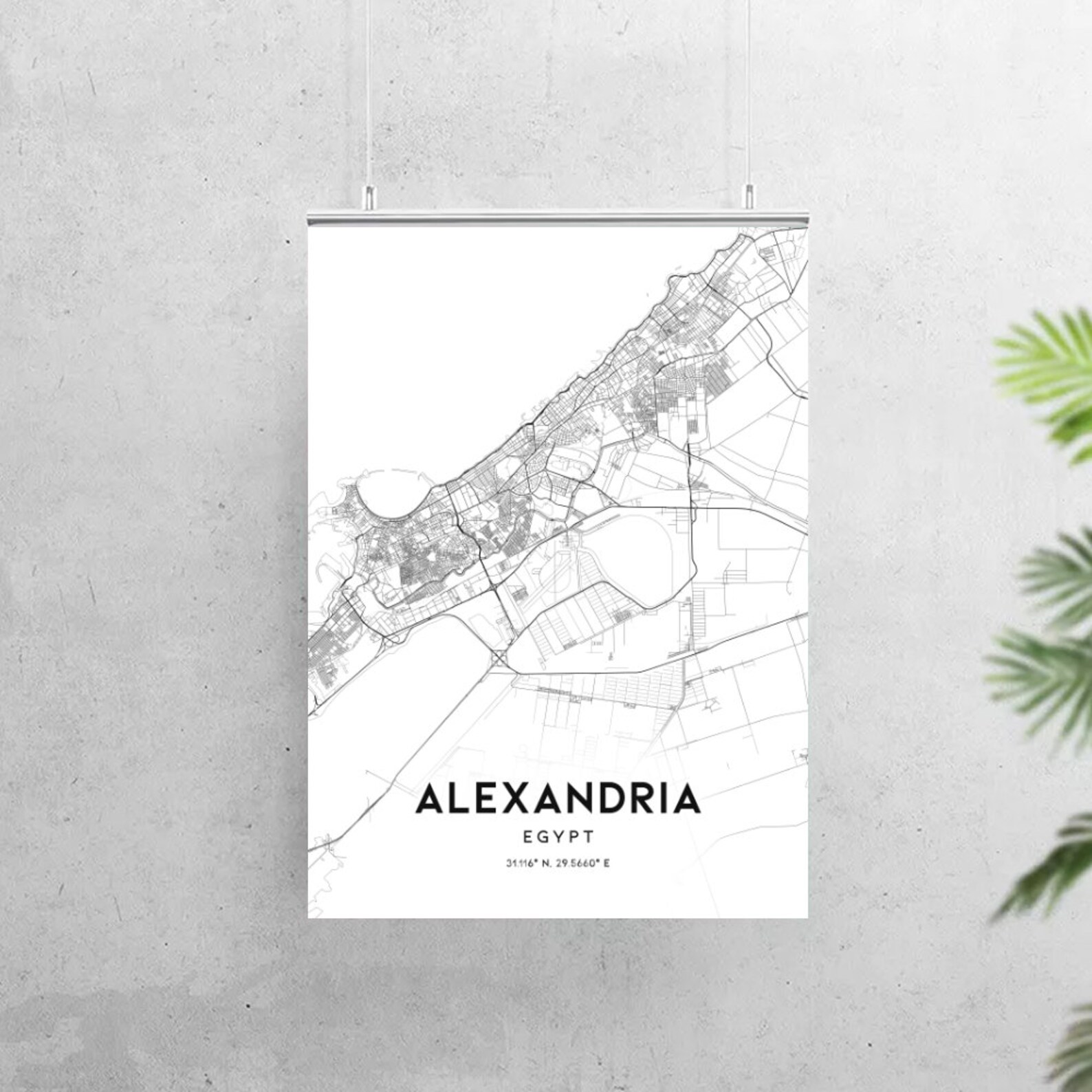 Alexandria Map Print Alexandria Map Poster Wall Art Etsy