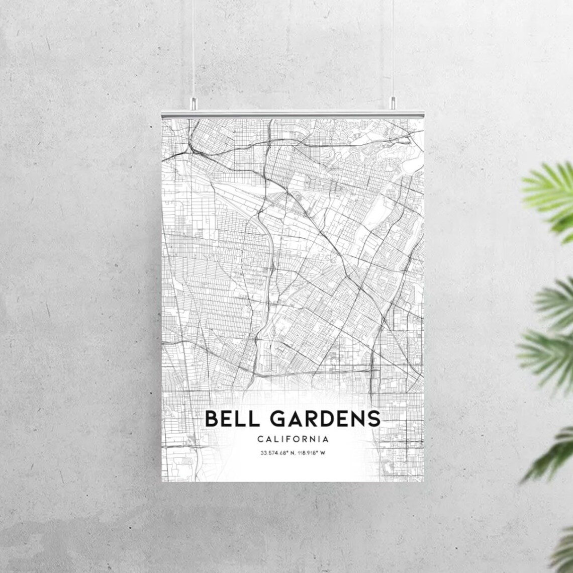 Bell Gardens Map Print Bell Gardens Map Poster Wall Art Ca Etsy