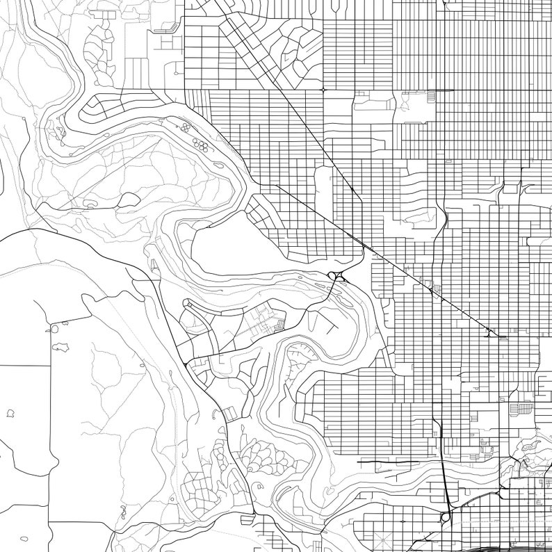 Spokane Map Print Spokane Map Poster Wall Art Wa United Etsy