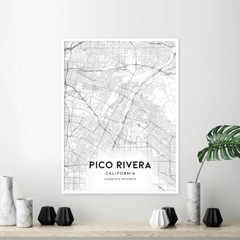 Pico Rivera Map Print Pico Rivera Map Poster Wall Art Ca Etsy Australia