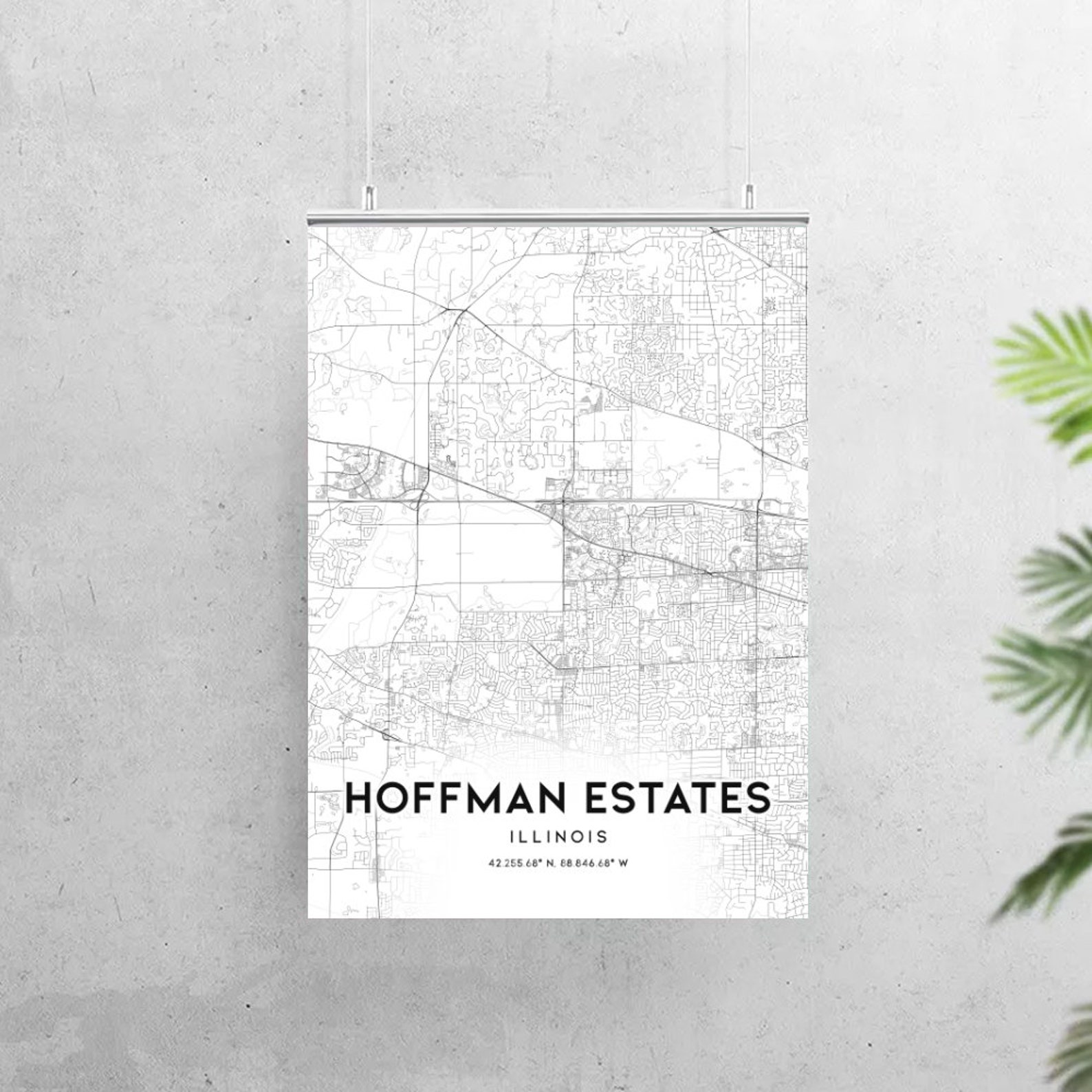 Hoffman Estates Map Print Hoffman Estates Map Poster Wall Etsy