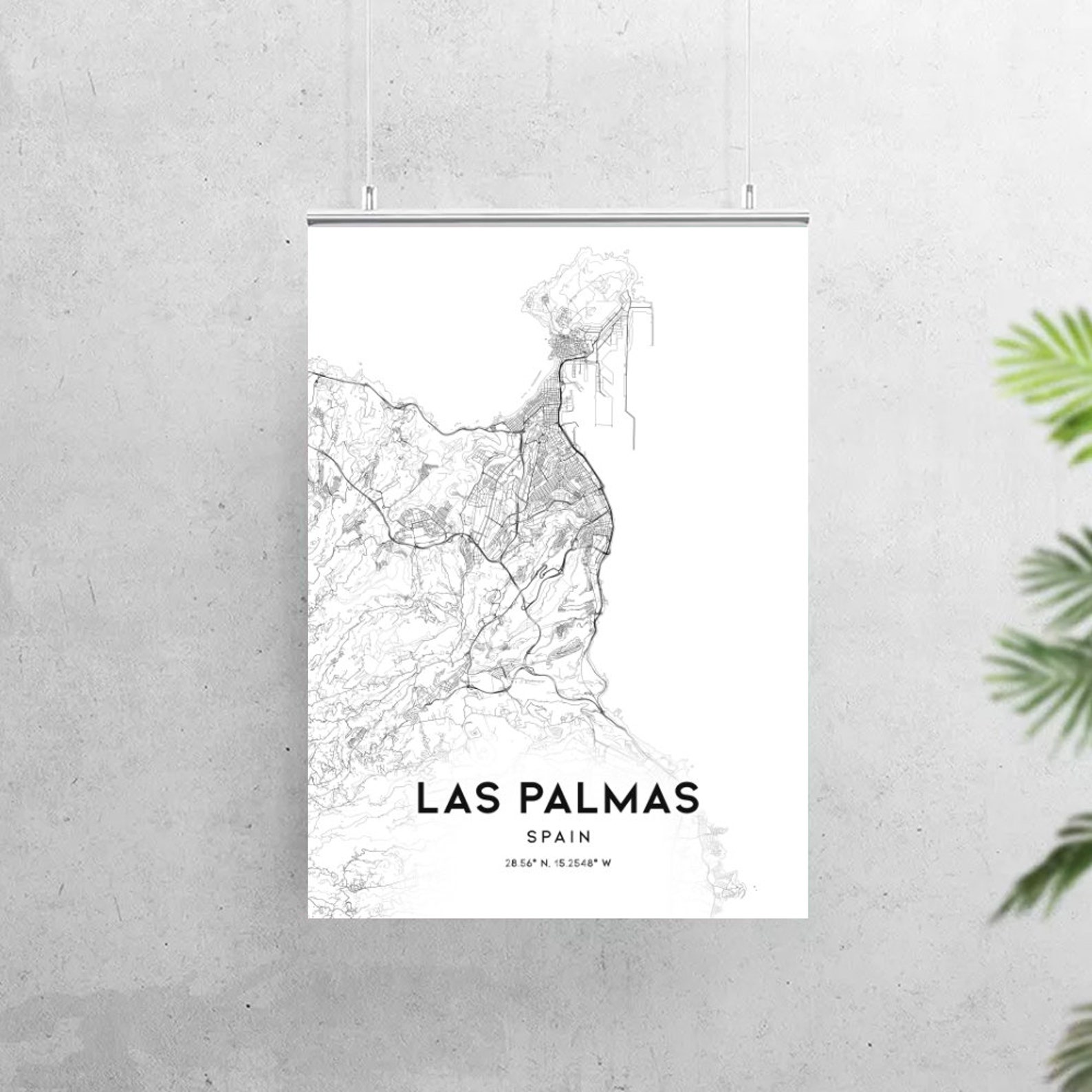Las Palmas Mapa Impresi N Las Palmas Mapa Cartel Wall Art Etsy