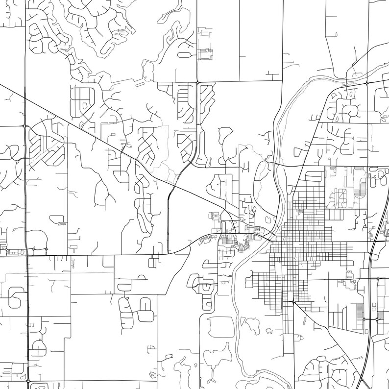 Noblesville Map Print Noblesville Map Poster Wall Art in Etsy