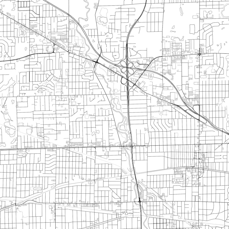 Elmhurst Map Print Elmhurst Map Poster Wall Art Il United Etsy