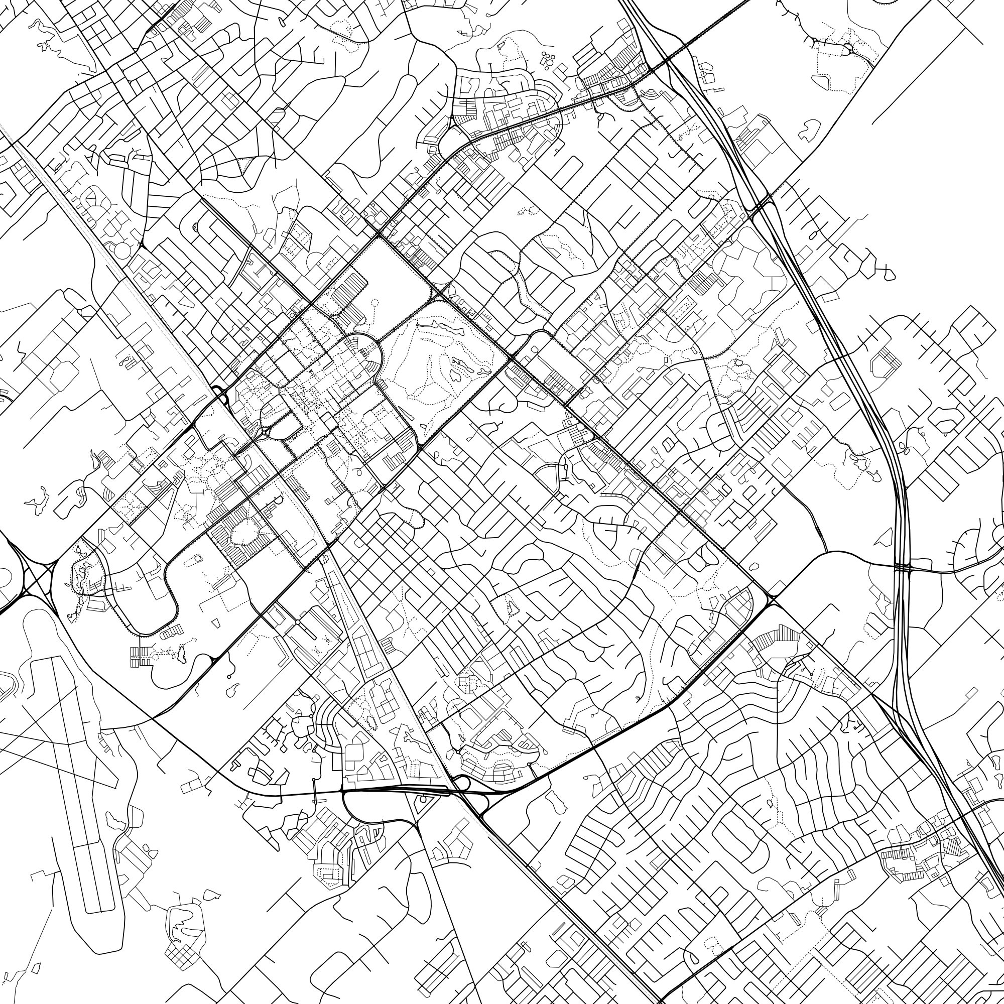 College Station Map Print College Station Map Poster Wall Etsy