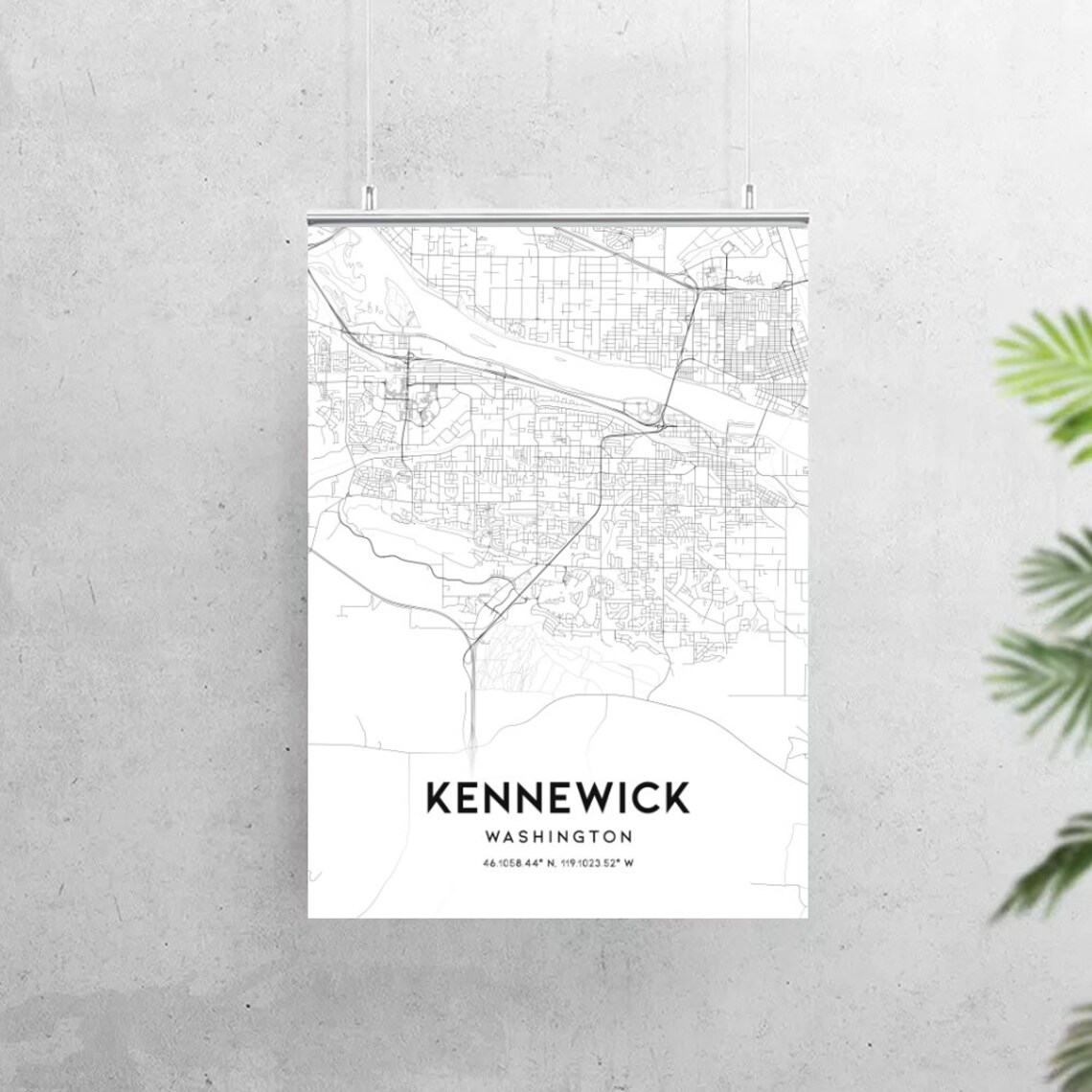 Kennewick Map Print Kennewick Map Poster Wall Art Wa United | Etsy