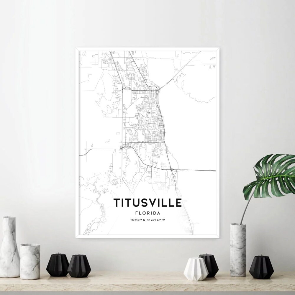 Titusville Map Print Titusville Map Poster Wall Art Fl | Etsy