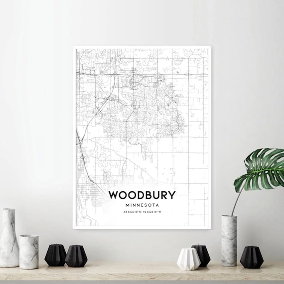 Woodbury Map Print Woodbury Map Poster Wall Art Mn United | Etsy
