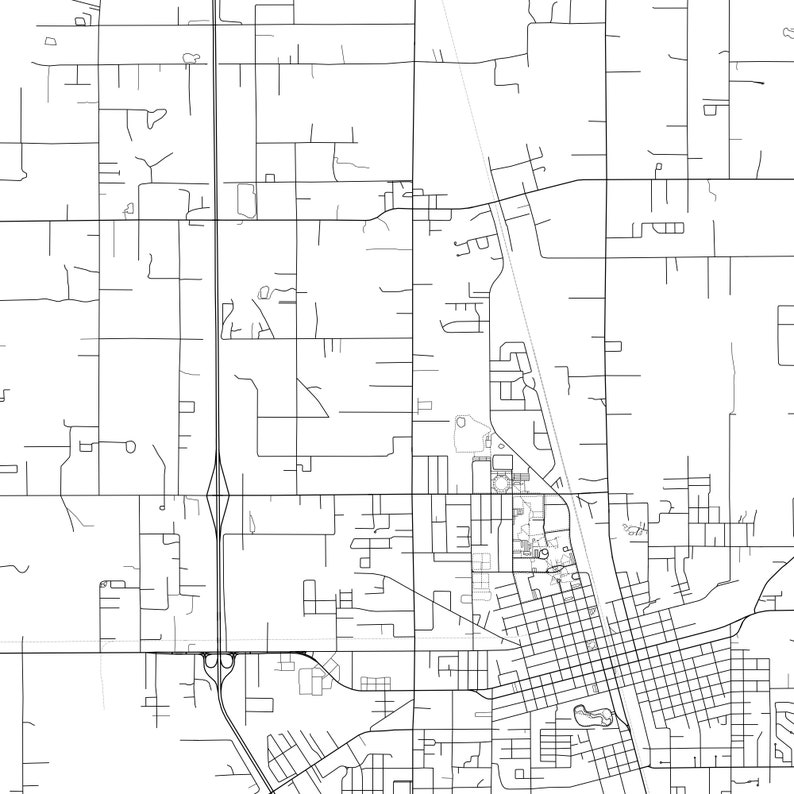 Hammond Map Print Hammond Map Poster Wall Art La United