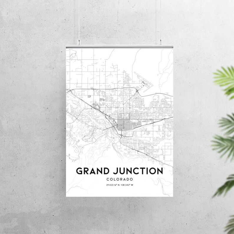 Grand Junction Map Print Grand Junction Map Poster Wall Art Etsy