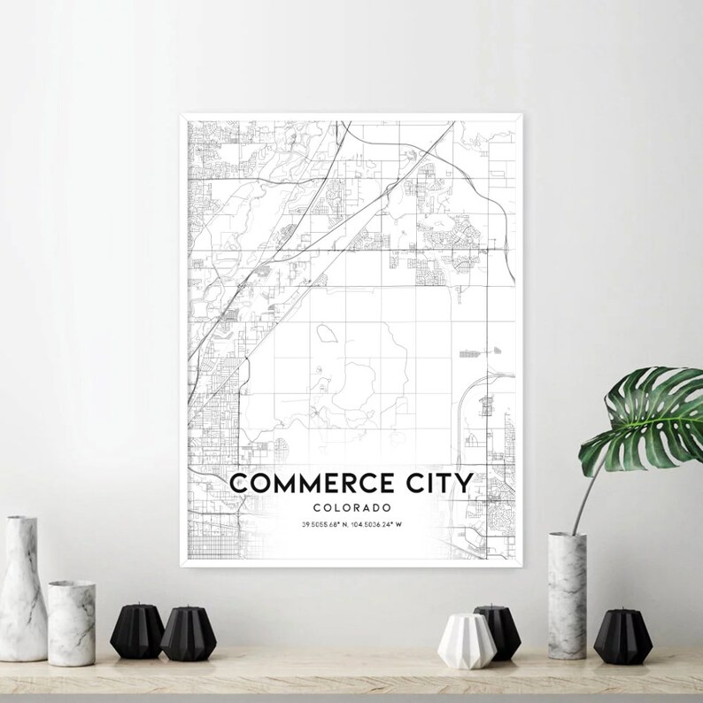 Commerce City Map Print Commerce City Map Poster Wall Art Co Etsy