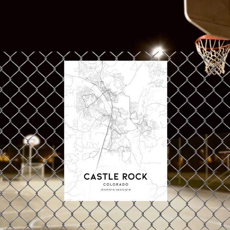 Castle Rock Map Print Castle Rock Map Poster Wall Art Co ...