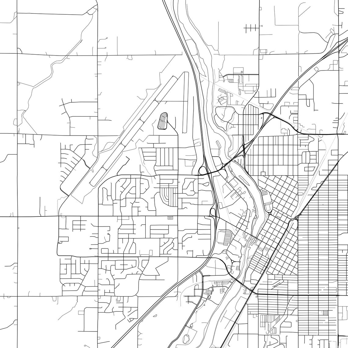 Idaho Falls Map Print Idaho Falls Map Poster Wall Art Id Etsy