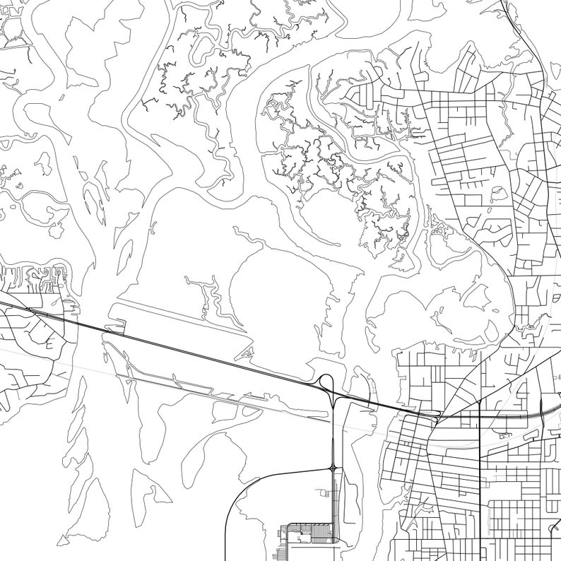 Pascagoula Map Print Pascagoula Map Poster Wall Art Ms Etsy