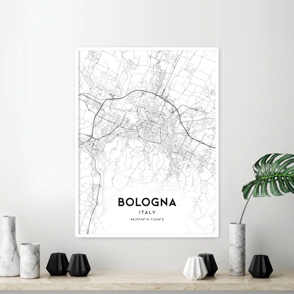 Bologna Kaart Print Bologna Kaart Poster Wall Art Bologna Etsy
