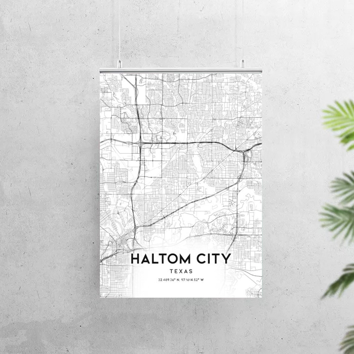 Haltom City Map Print Haltom City Map Poster Wall Art Tx Etsy