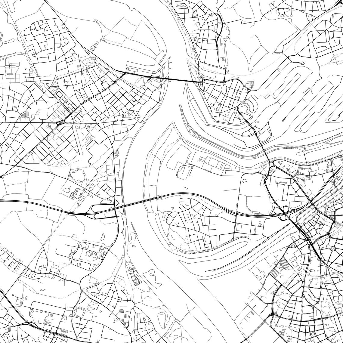 Duisburg Map Print Duisburg Map Poster Wall Art Duisburg | Etsy
