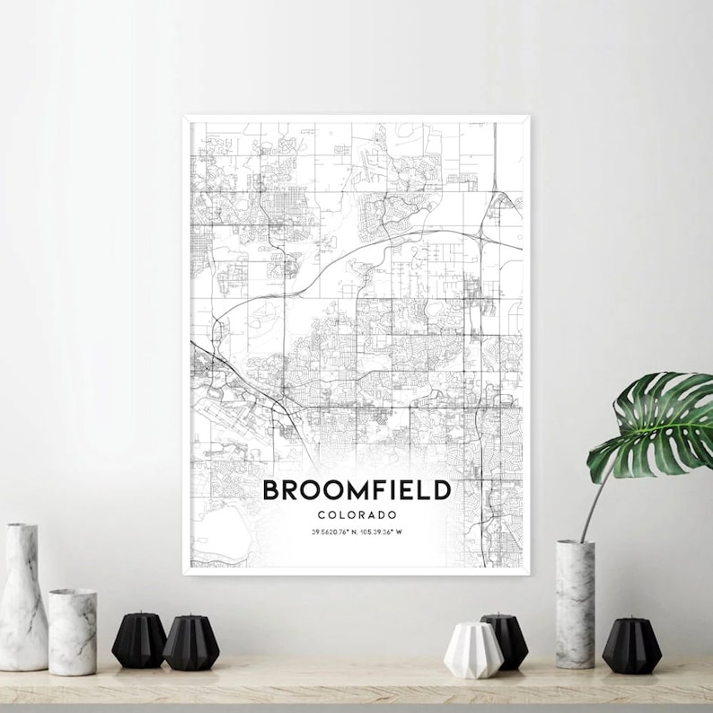 Broomfield Map Print Broomfield Map Poster Wall Art Co Etsy UK