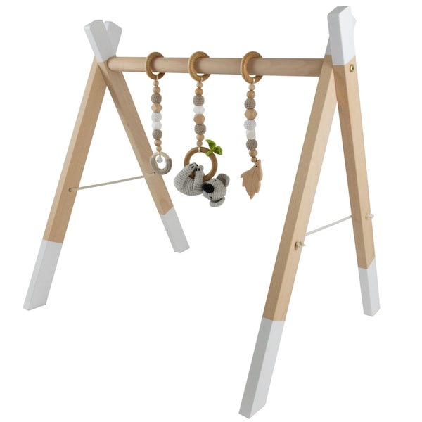 Play trapeze play arch baby gym wood with pendant set of 3 crocheted Koala Montessori mallilu®