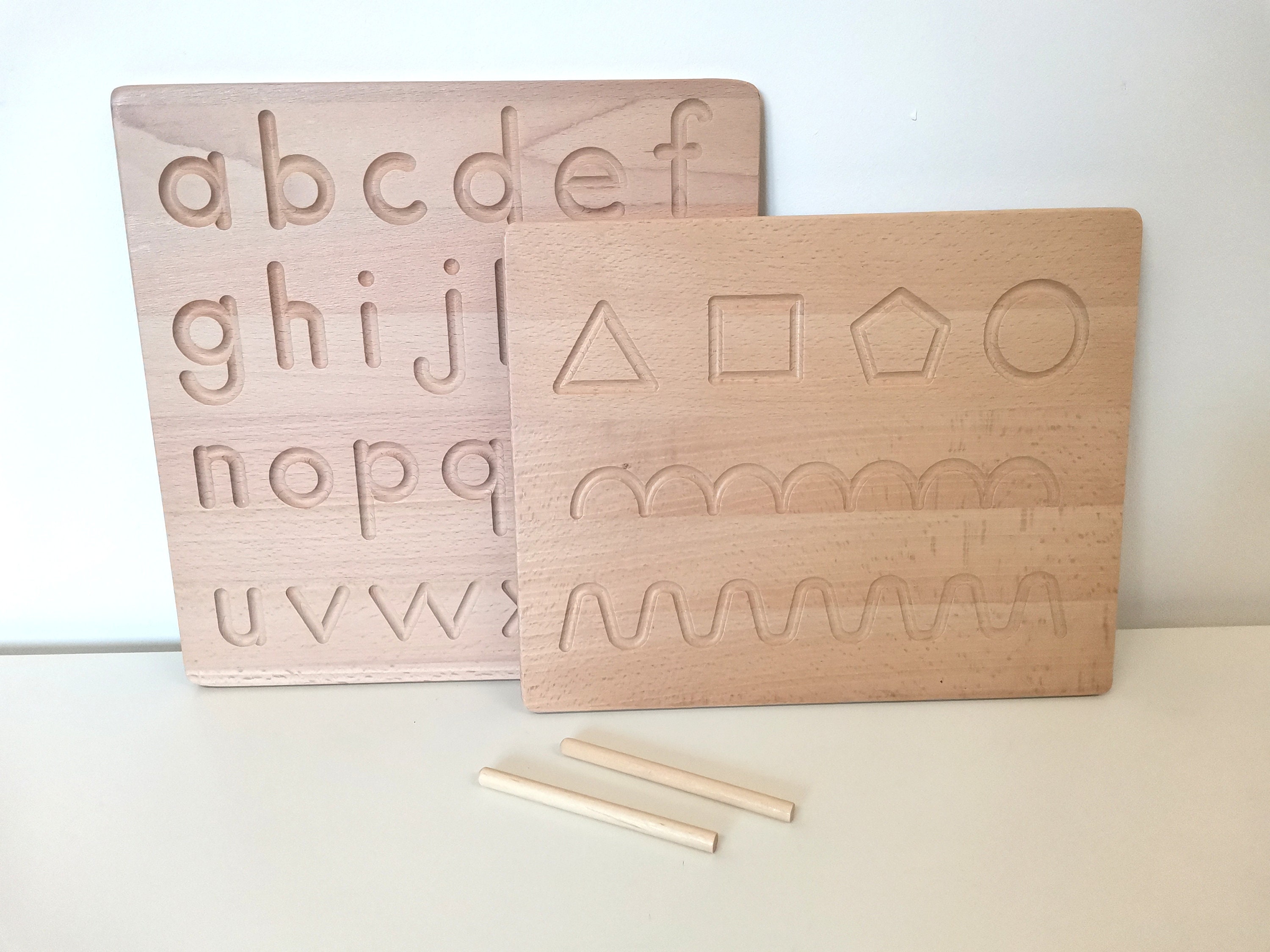 Montessori Lernmaterial Buchstaben Tafel / ABC und Zahlen | Etsy
