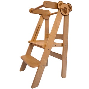 Küchenhelfer Turm Montessorie 2 in 1 Set Tisch und Lernturm in einem, Hocker mallilu® Bild 4