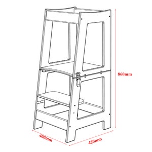 Küchenhelfer Turm Montessorie 2 in 1 Set Tisch und Lernturm in einem, Hocker mallilu® Bild 6