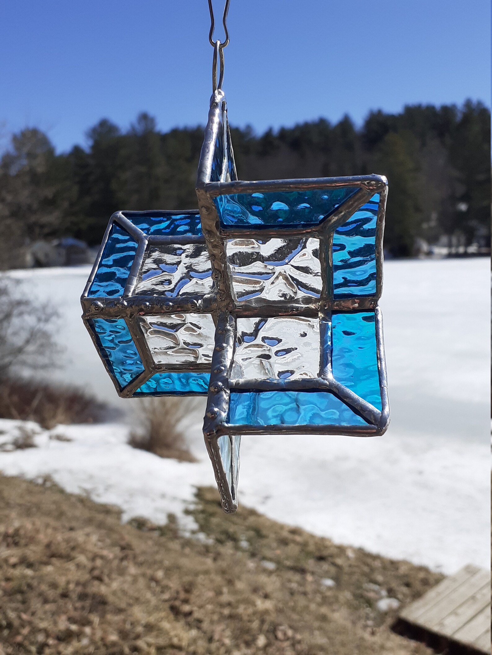 Beautiful Stained Glass 3D Swivel Suncatcher Etsy