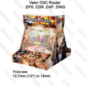 Arcade Bartop Versus - Two Players - DXF to CNC Router, Plans + Stickers download
