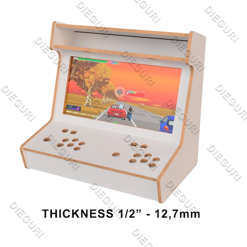 Arcade Bartop Fliperama Cabinet - DXF for CNC Router - 1/2