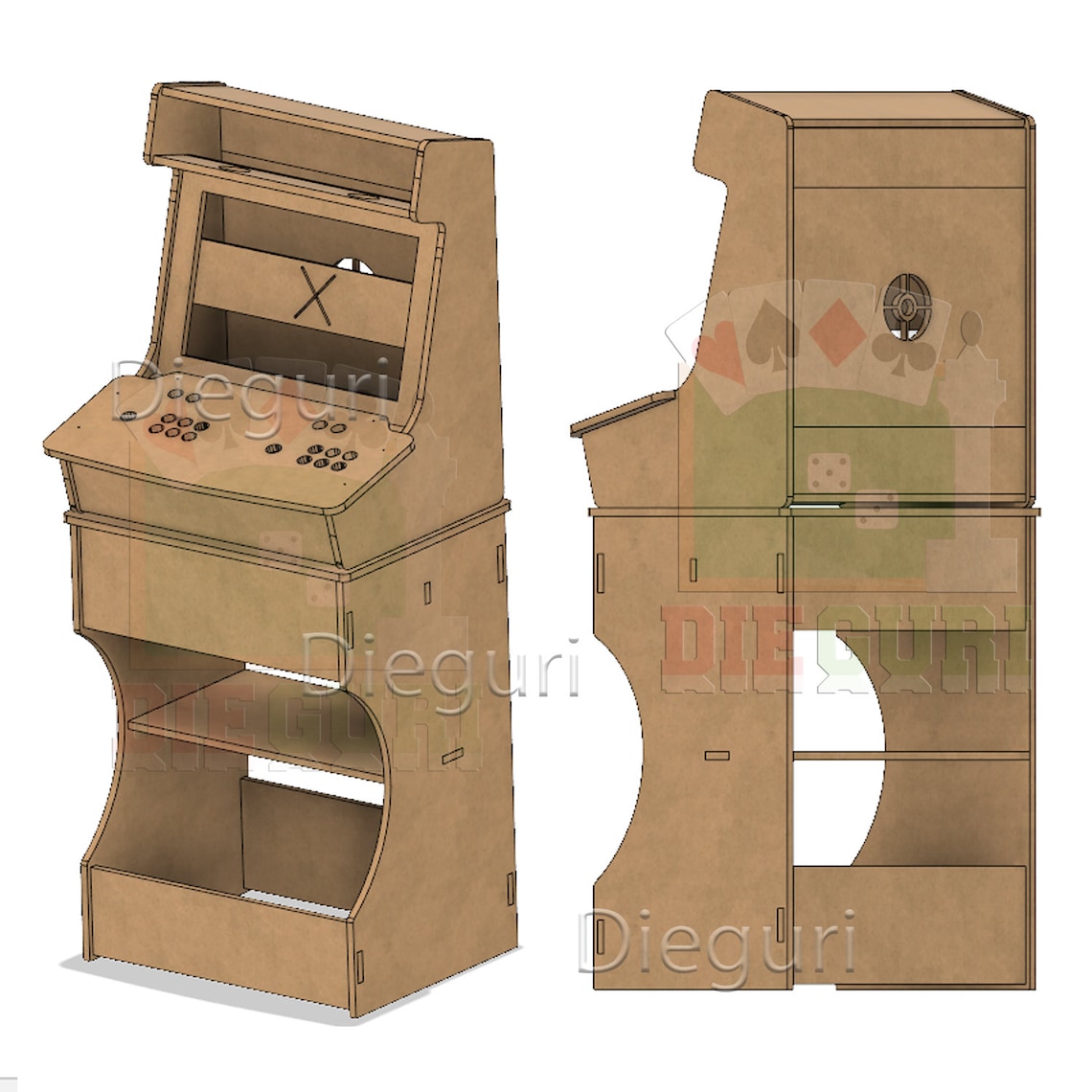 Arcade Bartop Machine Evo Table, Cnc Router, Dxf Plans Etsy