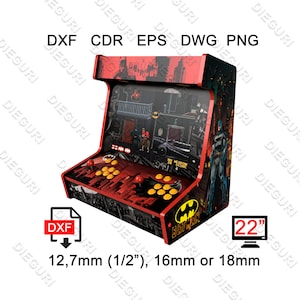Arcade Bartop Machine Cabinet - 12,7mm 1/2", 16mm 18mm - CNC Router Plans