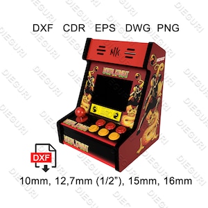 Mini Arcade Bartop Machine Cabinet, cnc router, dxf plans + Arte MK