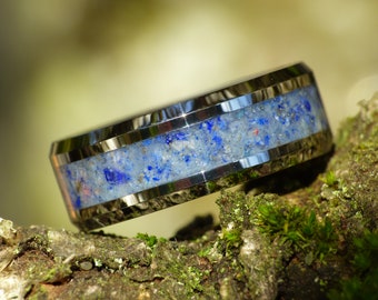 Lapis and Aqua Glowstone Tungsten Ring